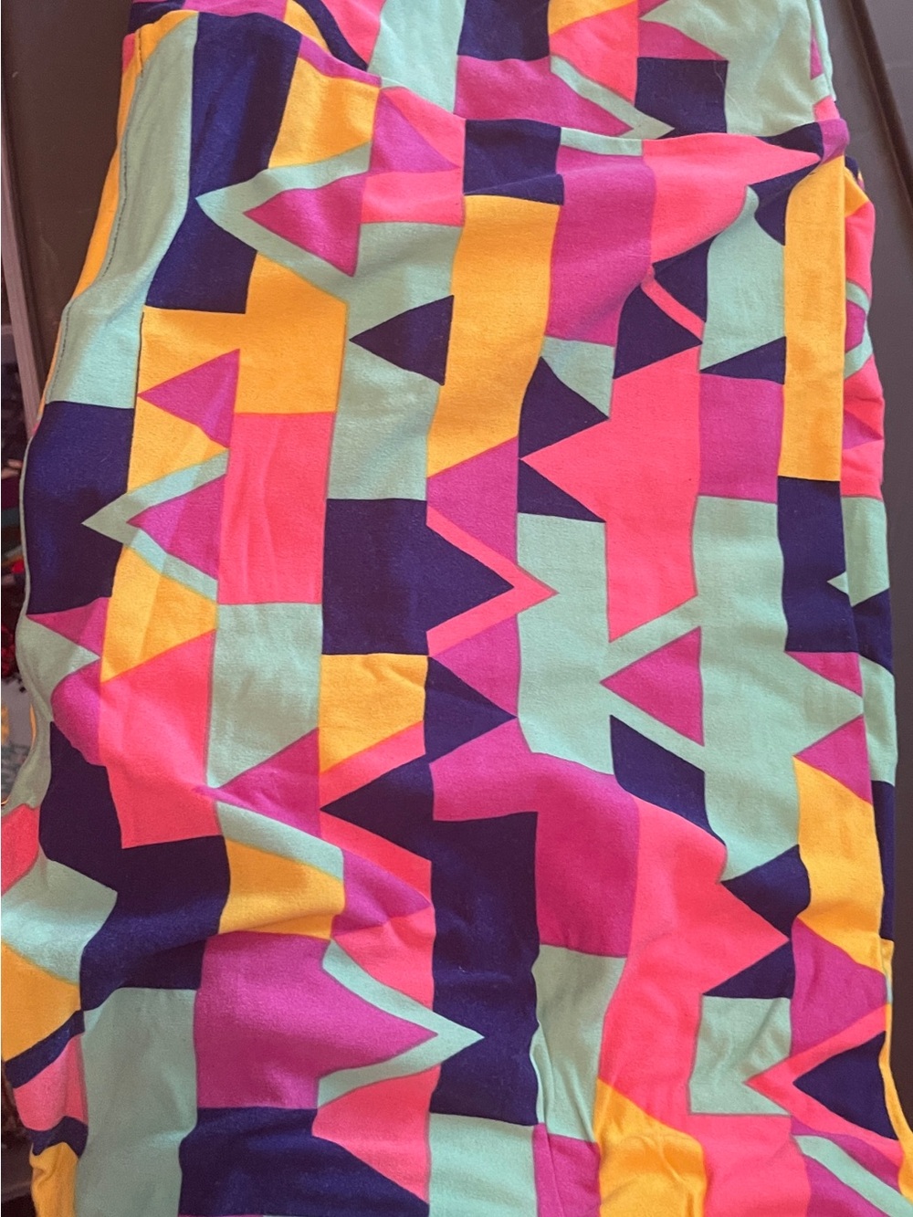 LuLaRoe Bright Geometric Leggings TC2  in Pink, Yellow, Mint & Navy